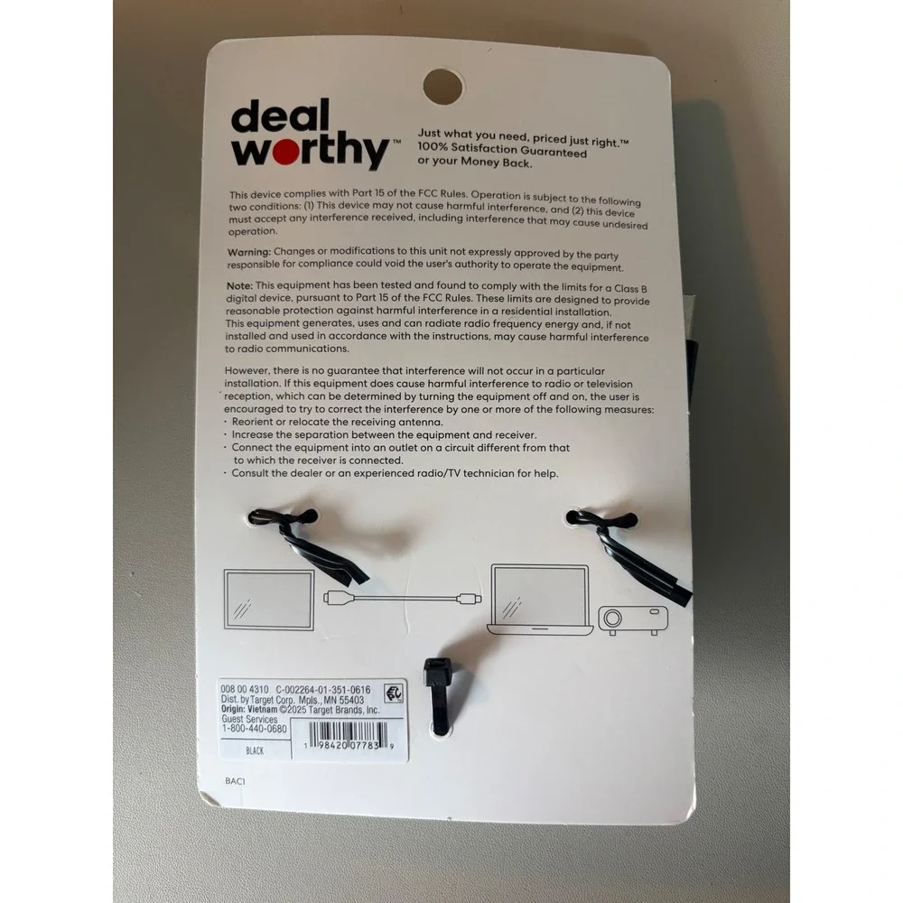 Dealworthy DisplayPort to HDMI Cable 6ft Black 4K Ultra HD 1080p Full HD